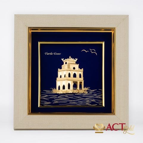 Tranh Tháp Rùa dát vàng 24k ACT GOLD ISO 9001:2015