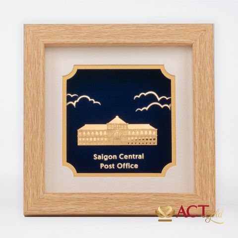 Tranh Bưu Điện Sài Gòn dát vàng 24k ACT GOLD ISO 9001:2015
