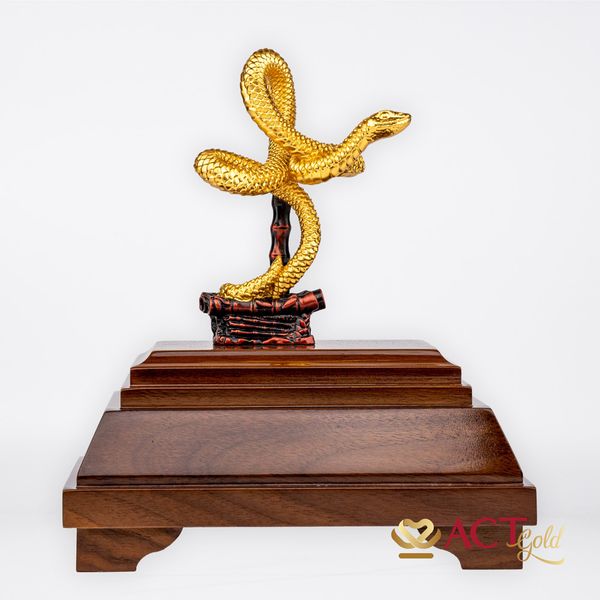 Quà tặng tượng rắn dát vàng 24k ACT GOLD ISO 9001:2015 (mẫu 1)