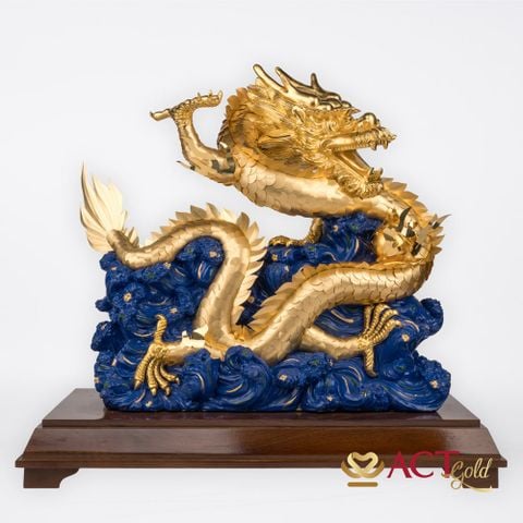 Quà tặng Rồng Vờn Ngọc - Cỡ Đại dát vàng 24k ACT GOLD ISO 9001:2015
