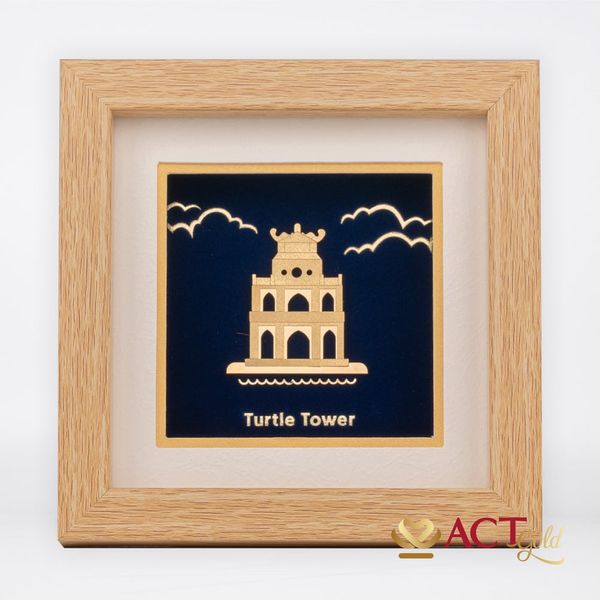 Tranh Tháp Rùa dát vàng 24k ACT GOLD ISO 9001:2015