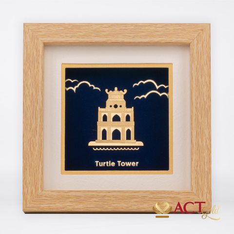 Tranh Tháp Rùa dát vàng 24k ACT GOLD ISO 9001:2015