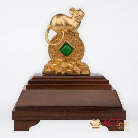 Quà tặng Chuột Phú Quý dát vàng 24k ACT GOLD ISO 9001:2015