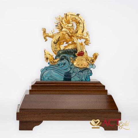 Quà tặng Rồng Nhả Ngọc dát vàng 24k ACT GOLD ISO 9001:2015
