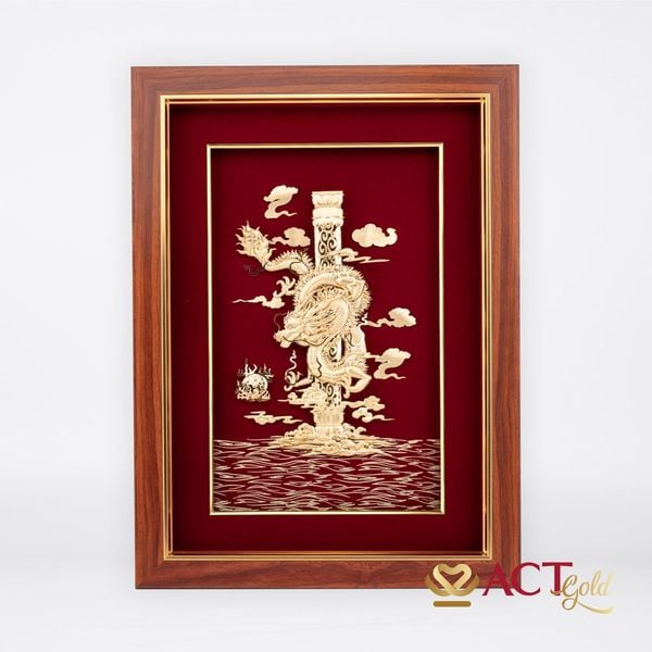 Quà tặng Tranh Rồng dát vàng 24k ACT GOLD ISO 9001:2015