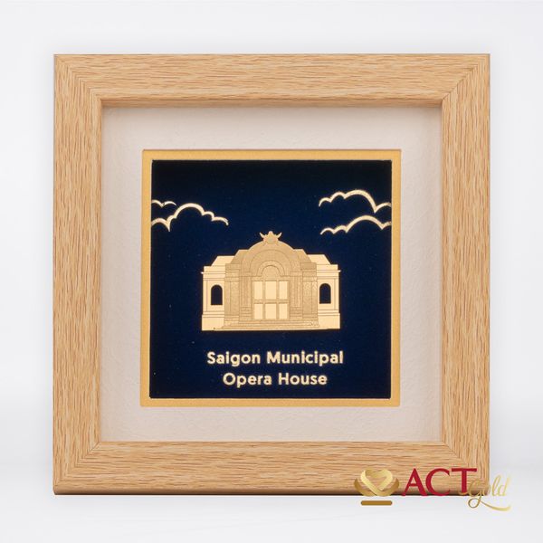 Tranh Nhà Hát Lớn Sài Gòn dát vàng 24k ACT GOLD ISO 9001:2015