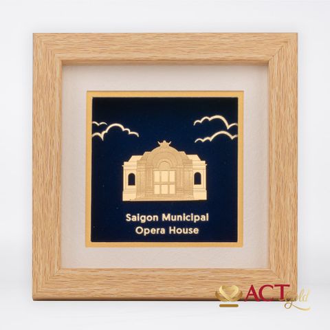 Tranh Nhà Hát Lớn Sài Gòn dát vàng 24k ACT GOLD ISO 9001:2015