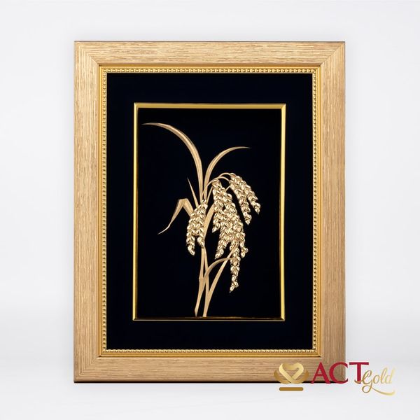 Quà tặng tranh Cây Lúa dát vàng 24k ACT GOLD ISO 9001:2015
