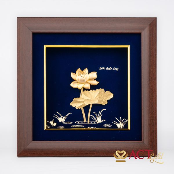 Tranh Hoa Sen dát vàng 24k ACT GOLD ISO 9001:2015 (Mẫu 7)