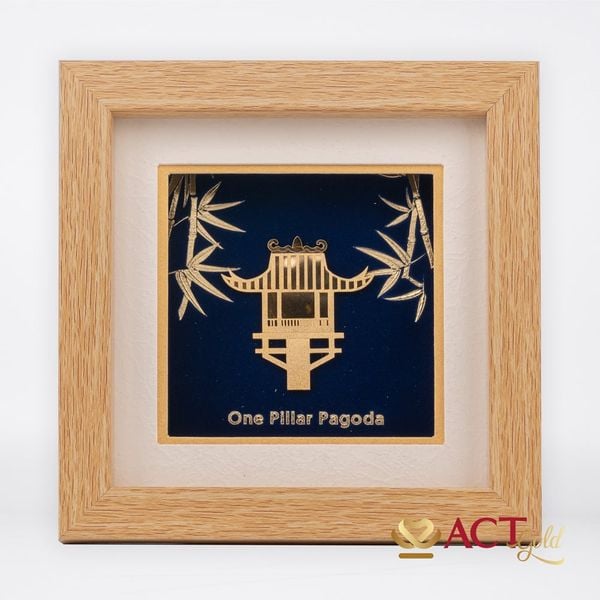 Tranh Chùa Một Cột dát vàng 24k ACT GOLD ISO 9001:2015