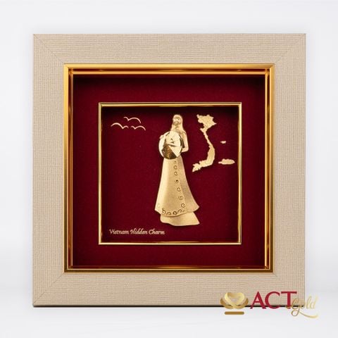Tranh Áo dài Việt Nam dát vàng 24k ACT GOLD ISO 9001:2015