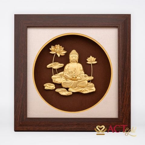 Tranh Đức Phật A Di Đà dát vàng 24k ACT GOLD ISO 9001:2015