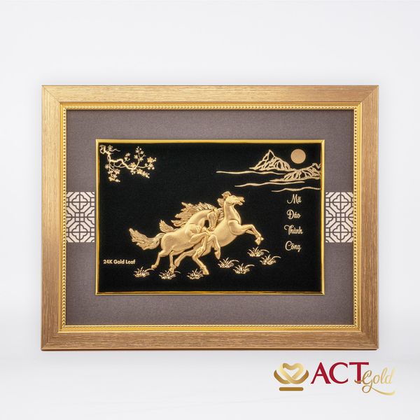 Tranh Song Mã dát vàng 24k ACT GOLD ISO 9001:2015 (Mẫu 2)