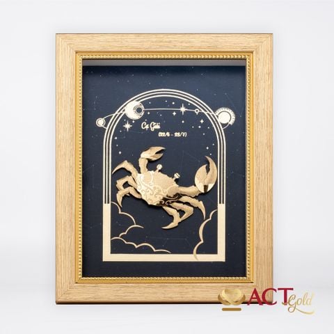 Quà tặng Tranh Cung Cự Giải dát vàng 24k ACT GOLD ISO 9001:2015