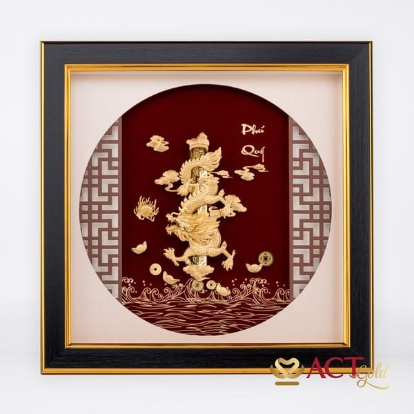 Quà tặng Tranh Rồng dát vàng 24k ACT GOLD ISO 9001:2015