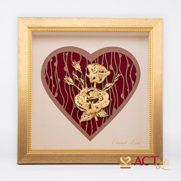 Tranh Hoa Hồng dát vàng 24k ACT GOLD ISO 9001:2015 (Mẫu 1)