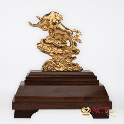 Quà tặng Tượng Trâu dát vàng 24k ACT GOLD ISO 9001:2015 (Mẫu 8)