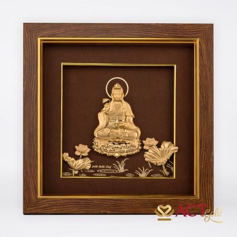 Tranh Quán Thế Âm Bồ Tát dát vàng 24k ACT GOLD ISO 9001:2015 (Mẫu 1)