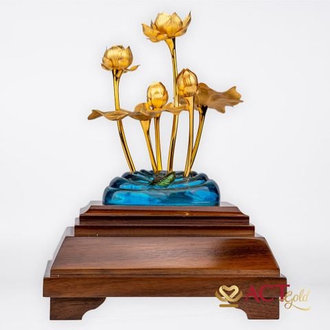 Quà tặng Cá Chép Hoa Sen dát vàng 24k ACT GOLD ISO 9001:2015