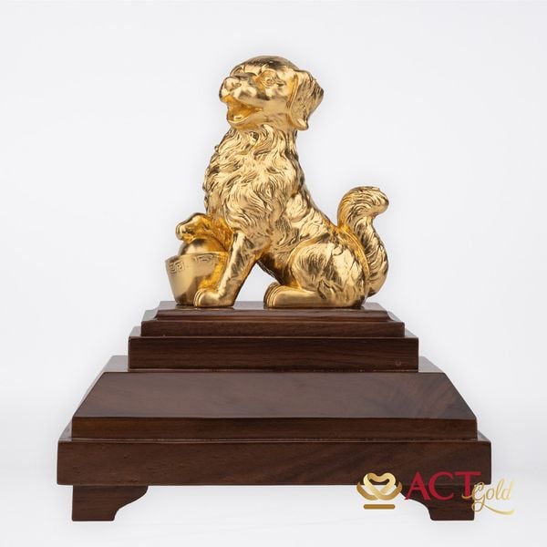 Quà tặng Tuất Phú Quý dát vàng 24k ACT GOLD ISO 9001:2015 (Mẫu 1)