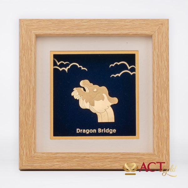 Tranh Cầu Rồng dát vàng 24k ACT GOLD ISO 9001:2015