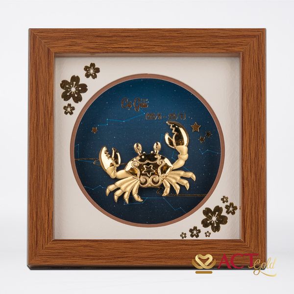 Quà tặng Tranh Cung Cự Giải dát vàng 24k ACT GOLD ISO 9001:2015