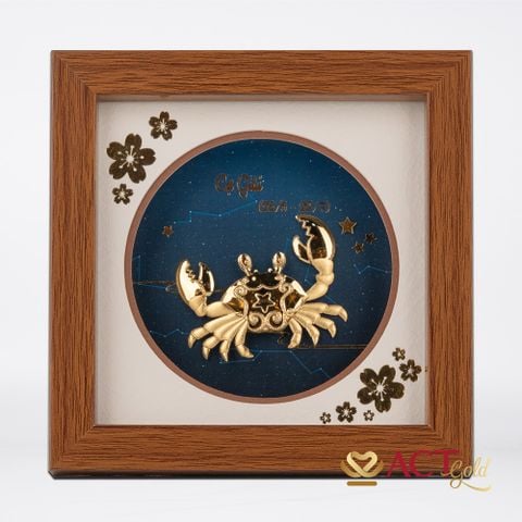 Quà tặng Tranh Cung Cự Giải dát vàng 24k ACT GOLD ISO 9001:2015