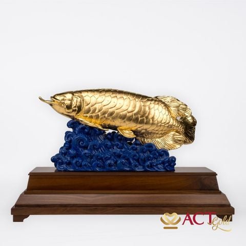 Quà tặng Cá Rồng dát vàng 24k ACT GOLD ISO 9001:2015 (Mẫu 3)