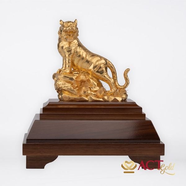 Quà tặng Hổ Phú Quý dát vàng 24k ACT GOLD ISO 9001:2015(Mẫu 1)