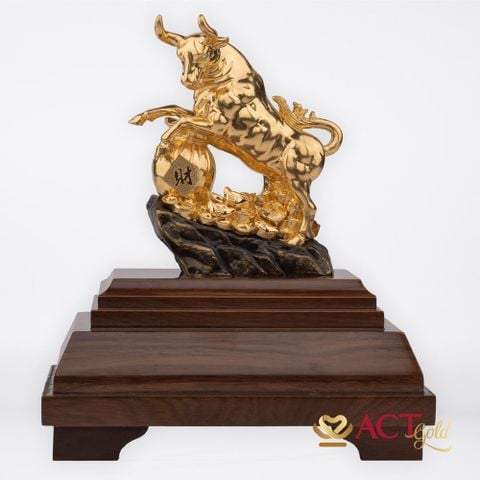 Quà tặng Tượng Trâu dát vàng 24k ACT GOLD ISO 9001:2015 (Mẫu 7)