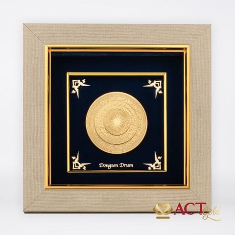 Tranh Mặt Trống Đồng dát vàng 24k ACT GOLD ISO 9001:2015