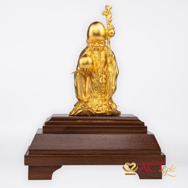 Quà tặng Tượng Ông Thọ dát vàng 24k ACT GOLD ISO 9001:2015 (Mẫu 2)