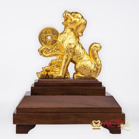 Quà tặng Tuất Phú Quý dát vàng 24k ACT GOLD ISO 9001:2015 (Mẫu 2)