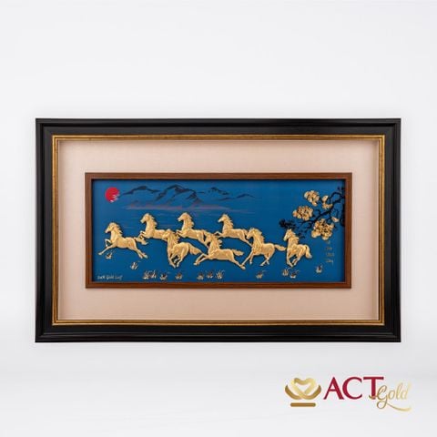 Tranh Bát Mã dát vàng 24k ACT GOLD ISO 9001:2015 (Mẫu 3)