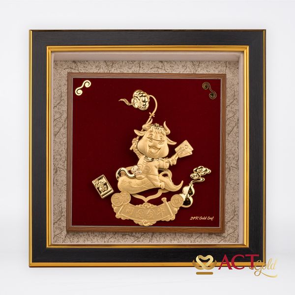 Tranh Trâu dát vàng 24k ACT GOLD ISO 9001:2015 (Mẫu 2)