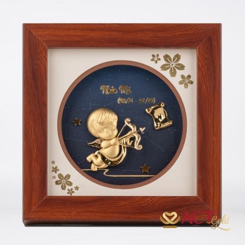 Quà tặng Tranh Cung Nhân Mã dát vàng 24k ACT GOLD ISO 9001:2015
