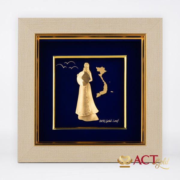 Tranh Áo dài Việt Nam dát vàng 24k ACT GOLD ISO 9001:2015