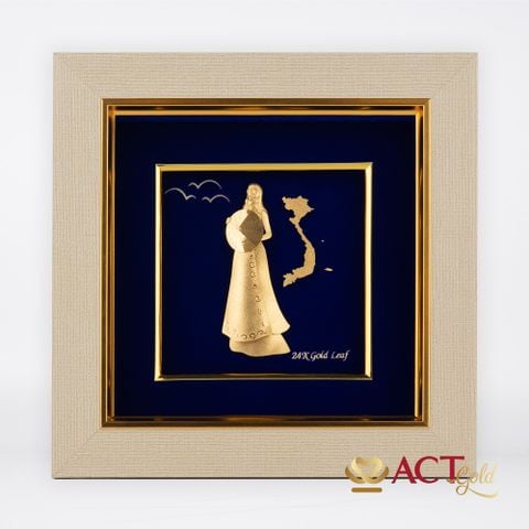 Tranh Áo dài Việt Nam dát vàng 24k ACT GOLD ISO 9001:2015