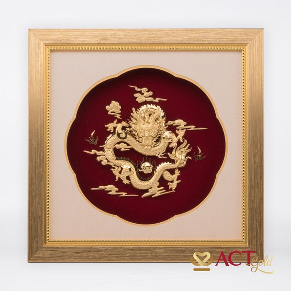 Quà tặng Tranh Rồng dát vàng 24k ACT GOLD ISO 9001:2015