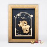 Quà tặng Tranh Cung Bạch Dương dát vàng 24k ACT GOLD ISO 9001:2015