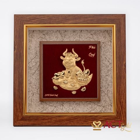 Tranh Trâu dát vàng 24k ACT GOLD ISO 9001:2015 (Mẫu 1)