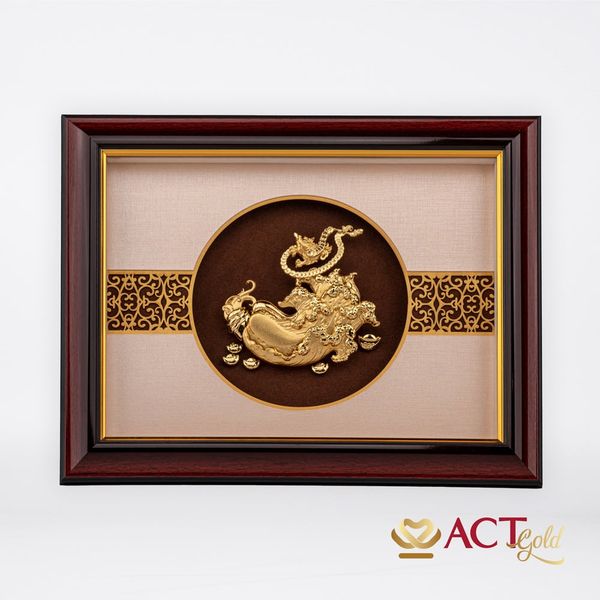 Quà tặng Tranh Bắp cải Tài Lộc dát vàng 24k ACT GOLD ISO 9001:2015