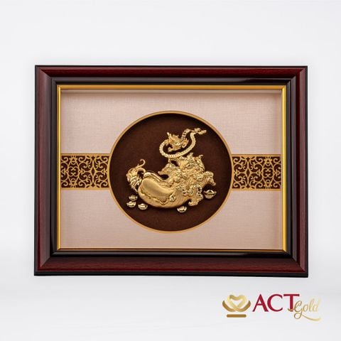 Quà tặng Tranh Bắp cải Tài Lộc dát vàng 24k ACT GOLD ISO 9001:2015