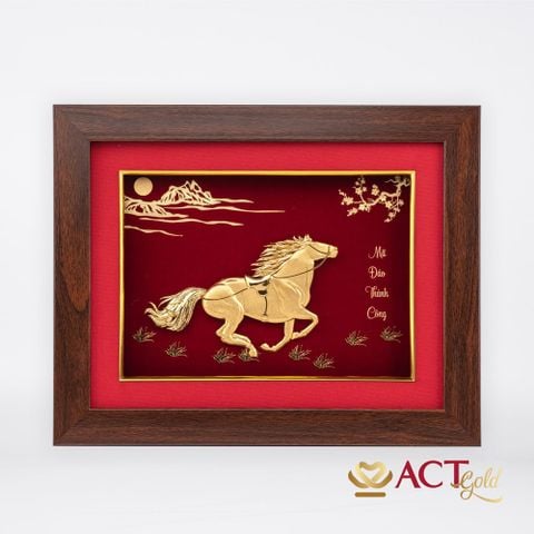 Tranh Ngựa dát vàng 24k ACT GOLD ISO 9001:2015