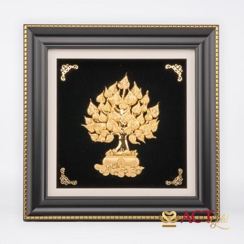 Quà tặng Tranh Cây Bồ Đề dát vàng 24k ACT GOLD ISO 9001:2015