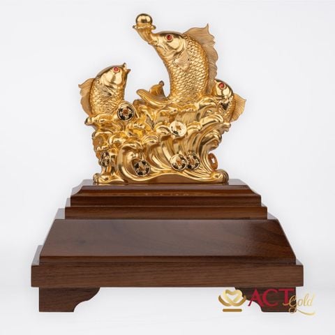 Quà tặng Cá Chép Vượt Vũ Môn dát vàng 24k ACT GOLD ISO 9001:2015
