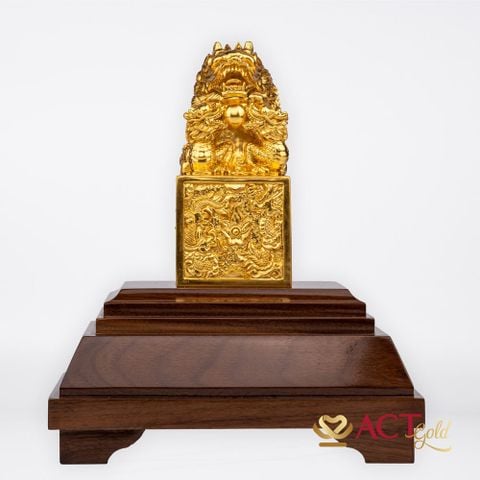 Quà tặng Ấn Rồng dát vàng 24k ACT GOLD ISO 9001:2015