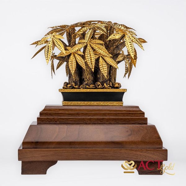 Quà tặng Chậu Cây Kim Ngân dát vàng 24k ACT GOLD ISO 9001:2015