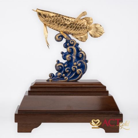 Quà tặng Cá Rồng dát vàng 24k ACT GOLD ISO 9001:2015 (Mẫu 2)