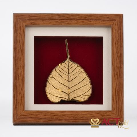 Tranh lá bồ đề dát vàng 24k ACT GOLD ISO 9001:2015